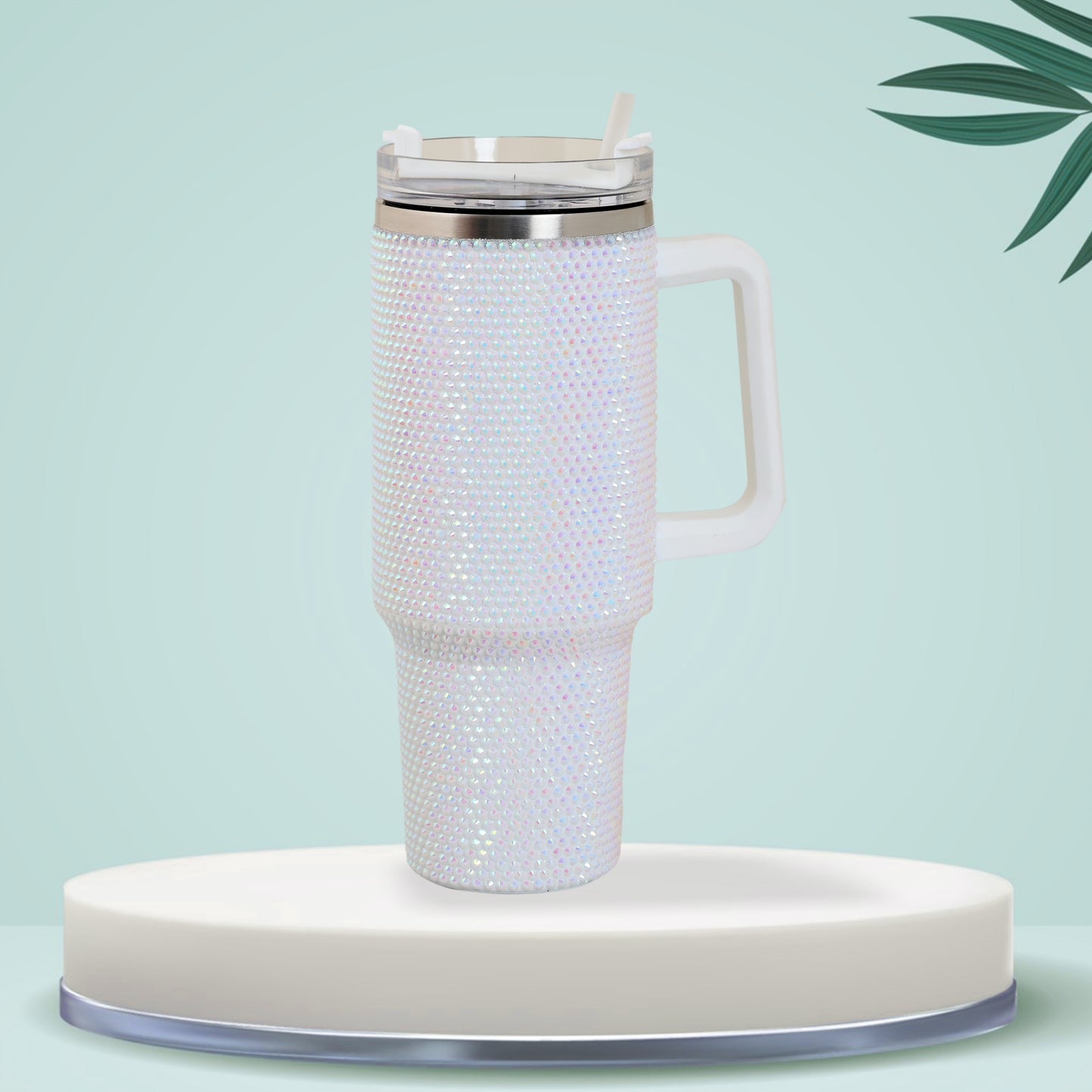 Rhiney Shiney Stainless Steel White Tumbler