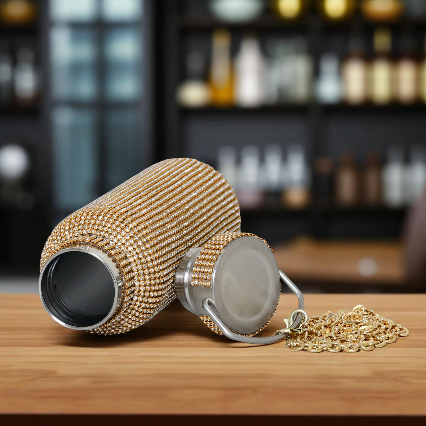 Rubic Cube Golden Handle Bottle