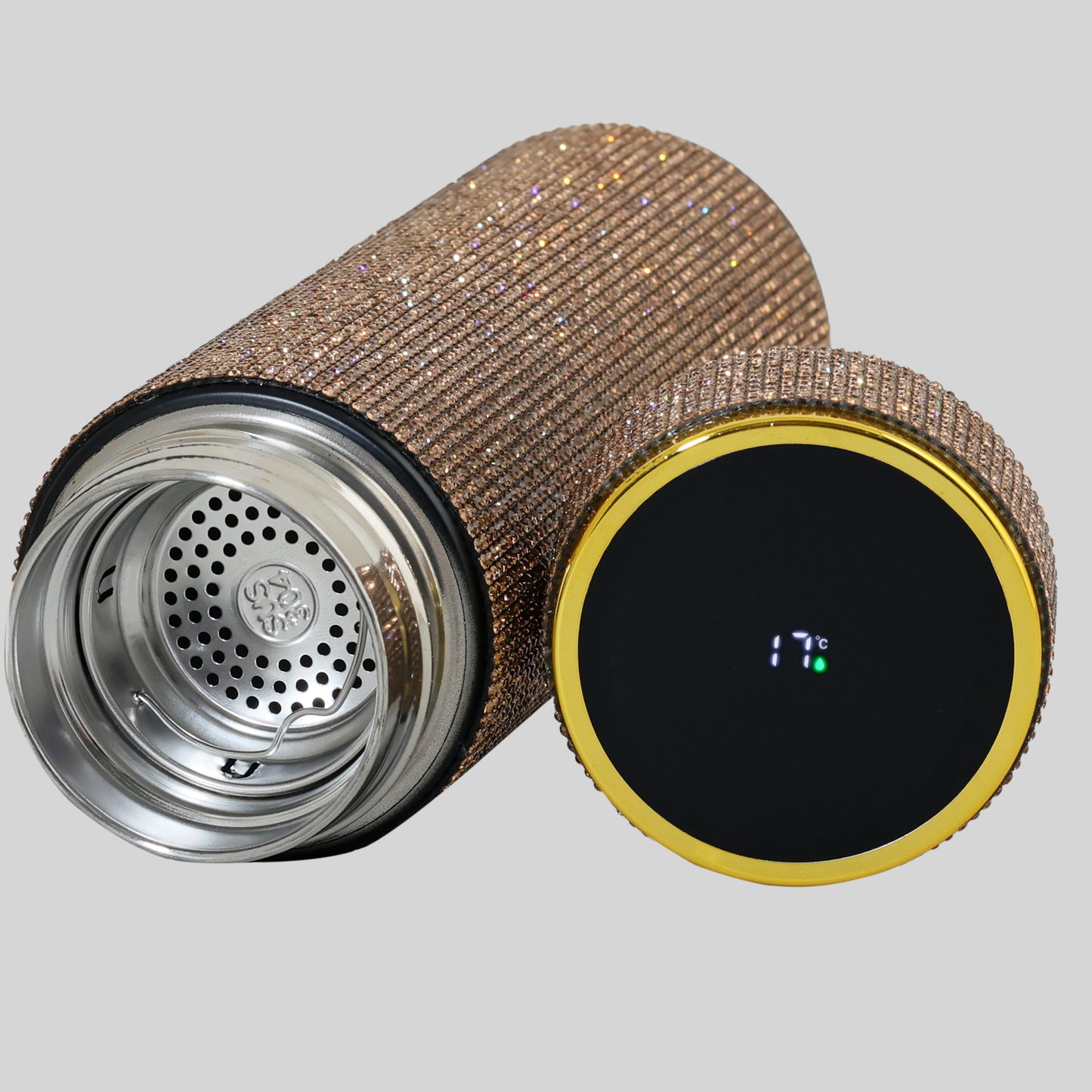 Hazzle Dazzle Stainless Steel Rose Gold Temperature Bottle