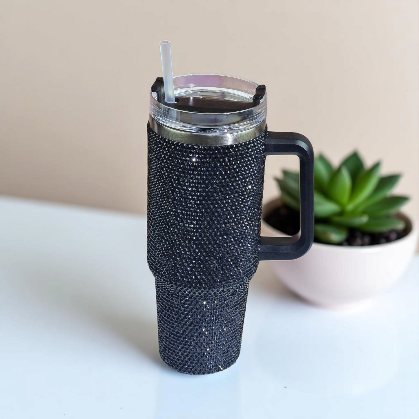 Rhiney Shiney Stainless Steel Black Tumbler