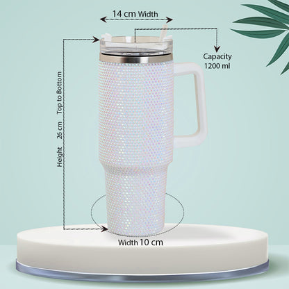 Rhiney Shiney Stainless Steel White Tumbler