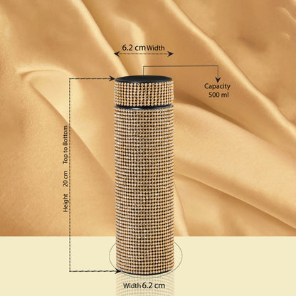 Hazzle Dazzle Stainless Steel Gold Temperature Bottle