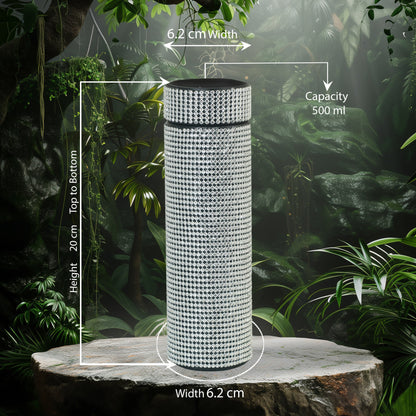 Hazzle Dazzle Stainless Steel Silver Temperature Bottle