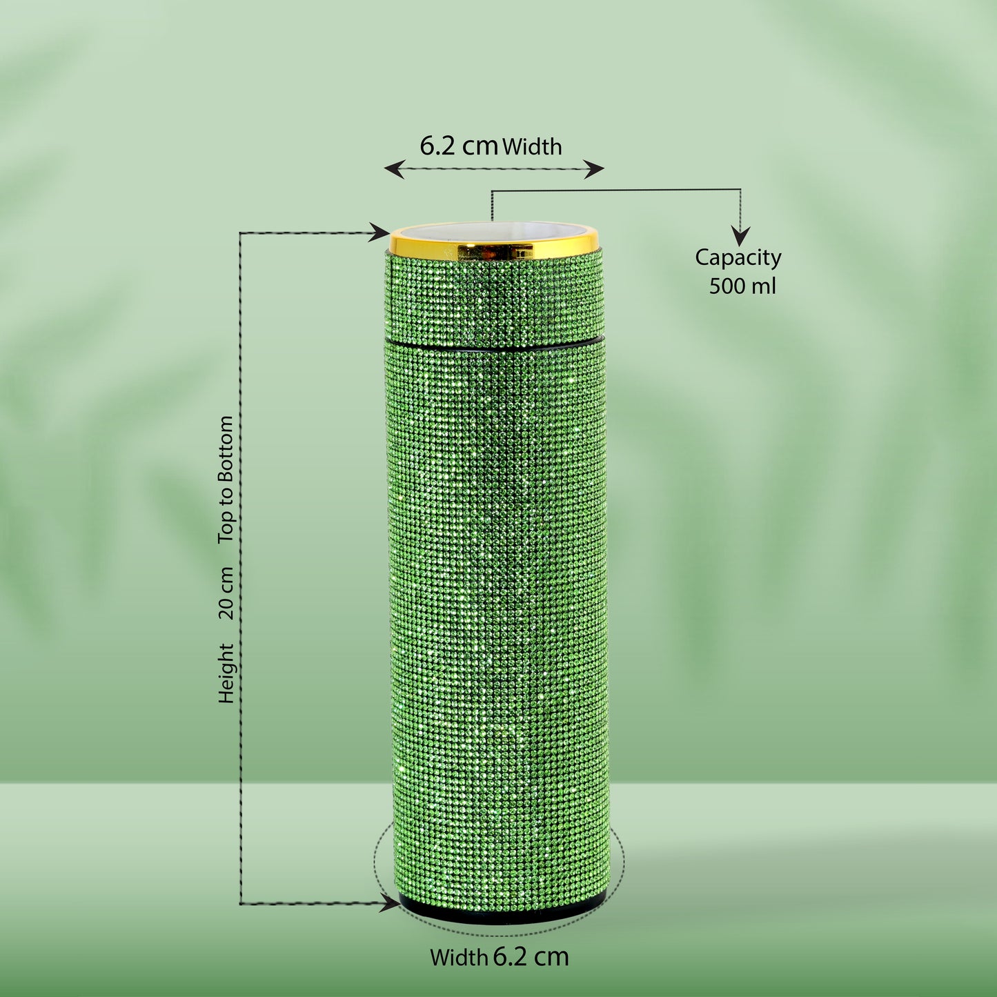 Hazzle Dazzle Stainless Steel Green Temperature Bottle