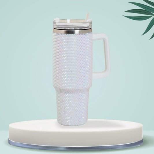 Rhiney Shiney Stainless Steel White Tumbler
