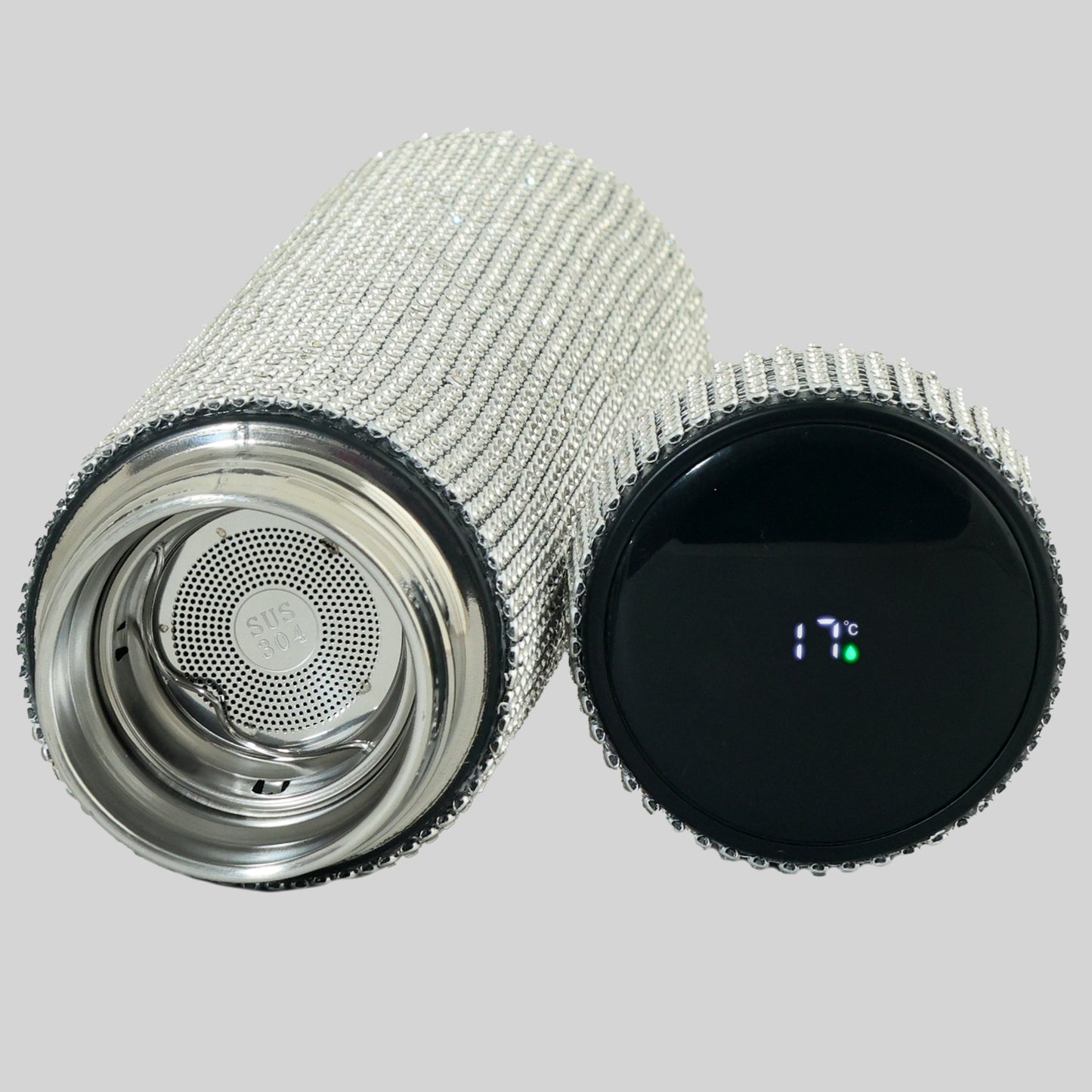 Hazzle Dazzle Stainless Steel Silver Temperature Bottle