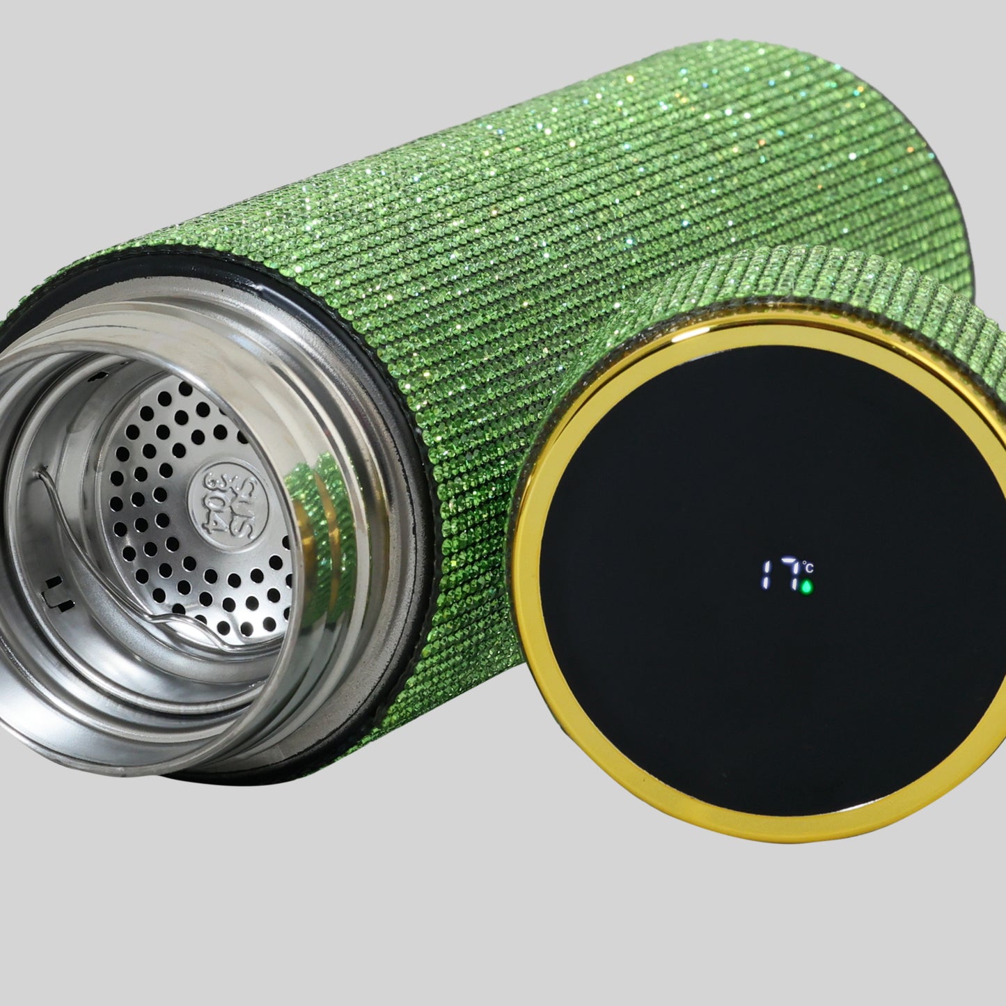 Hazzle Dazzle Stainless Steel Green Temperature Bottle