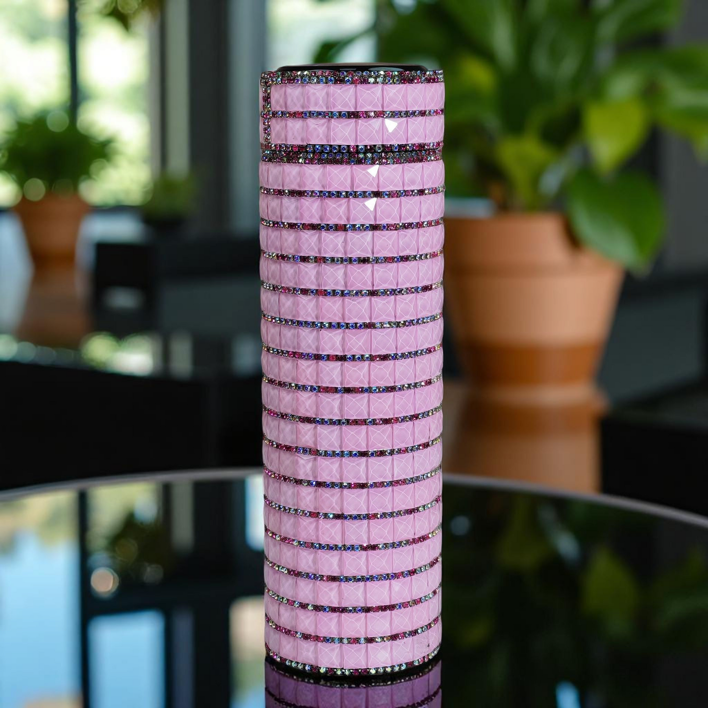 Strip Zinger Stainless Pink Bottle