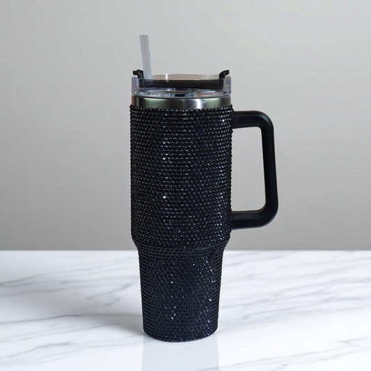 Rhiney Shiney Stainless Steel Black Tumbler