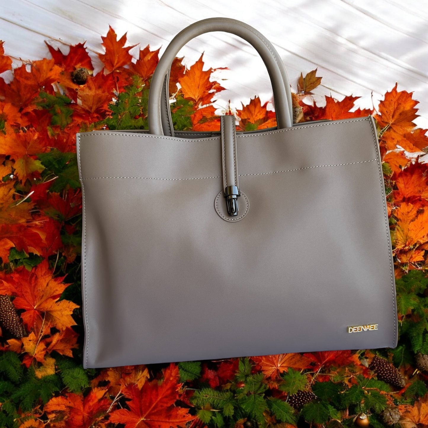 Classic Bold Leather Tote Bag